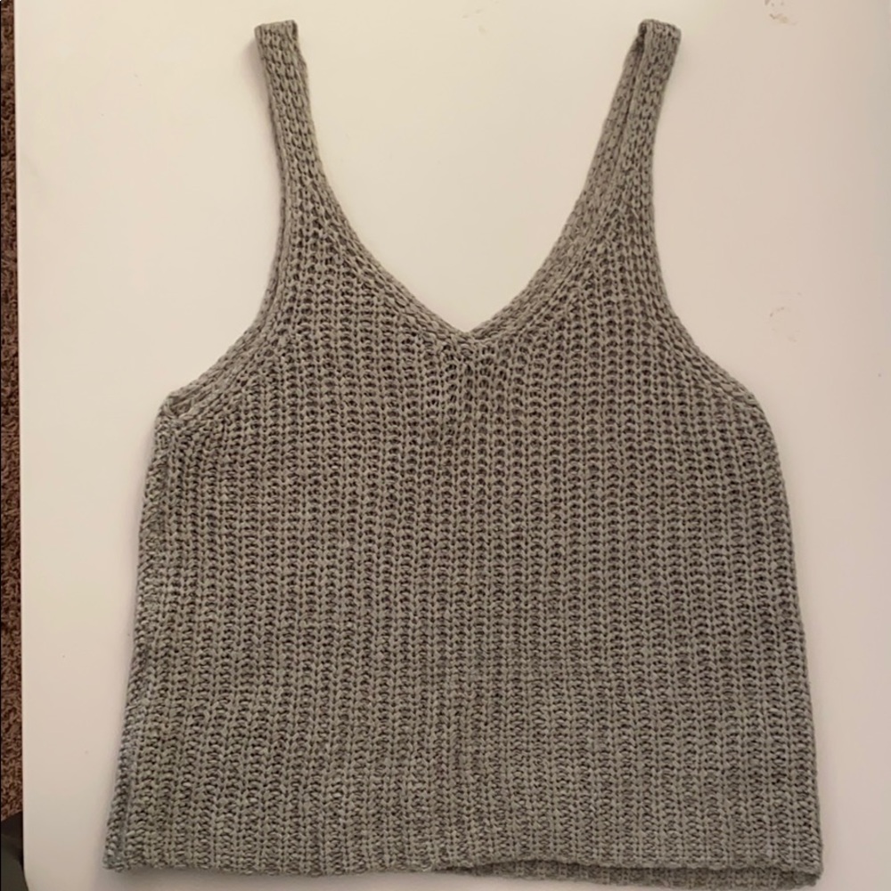 Knit green dress tank top - Picture 1 of 2